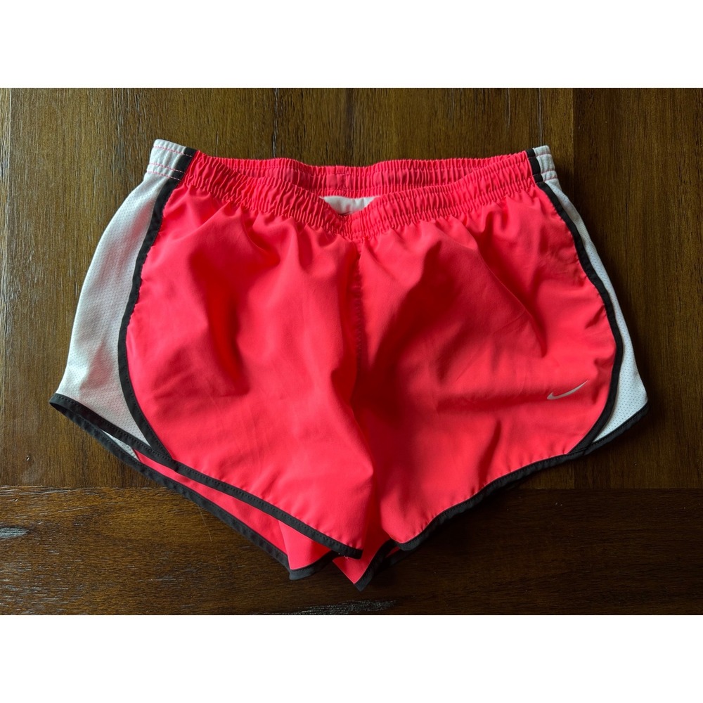 Nike Girls Dri-FIT Tempo Running Shorts Pink White Black Athletic Size Medium